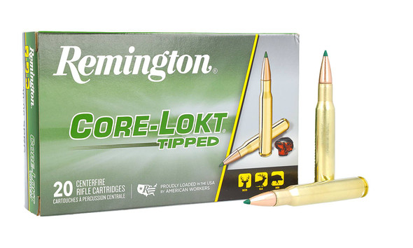 Remington Core-Lokt Tipped Ammunition: 30-06 Springfield, 150 Grain, Core-Lokt Tipped, 2930 fps, Qty: 20