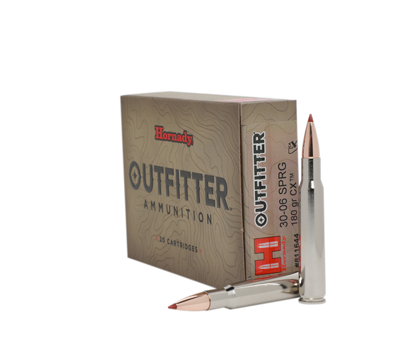 Hornady Outfitter Ammunition: 30-06 Sprg, 180 Grain, CX, 2700 fps