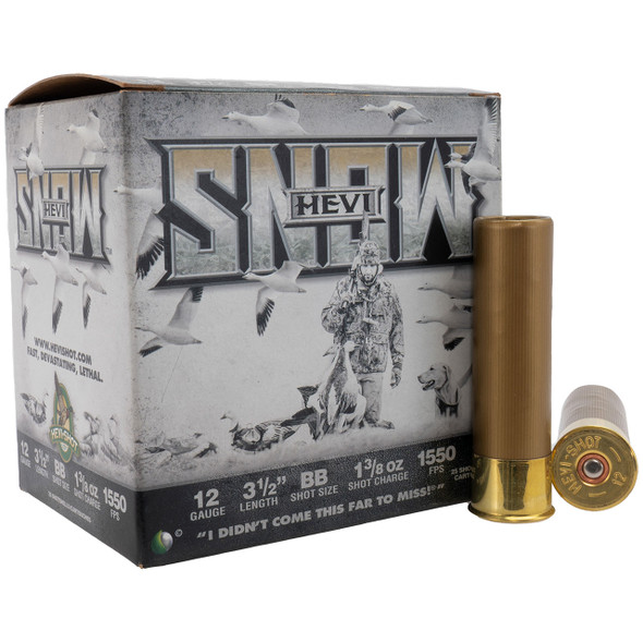 HEVI-Shot HEVI-Snow Ammunition - 12 Gauge, 3.5", BB, Steel, 1-3/8 oz, 1550 fps, Model HS25088