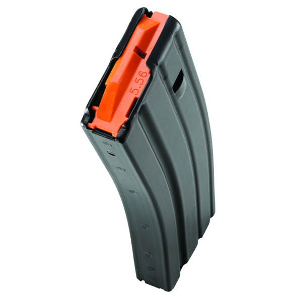 DuraMag Aluminum AR15 Magazine - 223/5.56/300 Blk, 5-Rounds, Black, Orange Follower