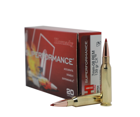 Hornady Superformance Ammunition: 7mm-08 Rem, 139 Grain, CX, 2910 fps
