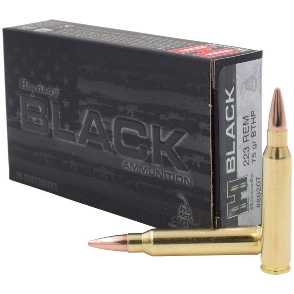 Hornady Black Ammunition: 223 Rem, 75 gr, BTHP, 2790 fps, Model 80267