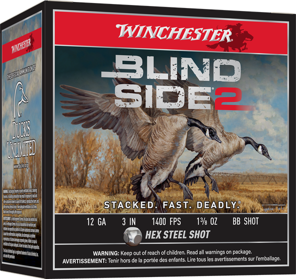 Winchester Blind Side 2 Ammunition: 12 Gauge, 3", BB Shot, 1 3/8 Ounce, 1400 fps