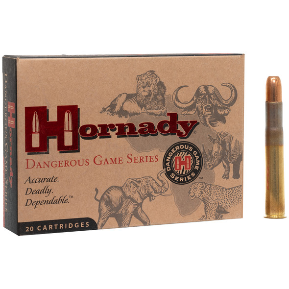Hornady Dangerous Game Ammunition: 470 Nitro Express, 500 Grain, DGS, 2150 fps