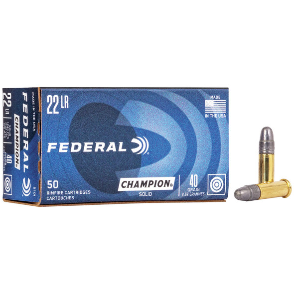 Federal Champion Training - Rimfire Ammunition - 22 LR, 40 gr, LRN, 1240 fps, Model 510