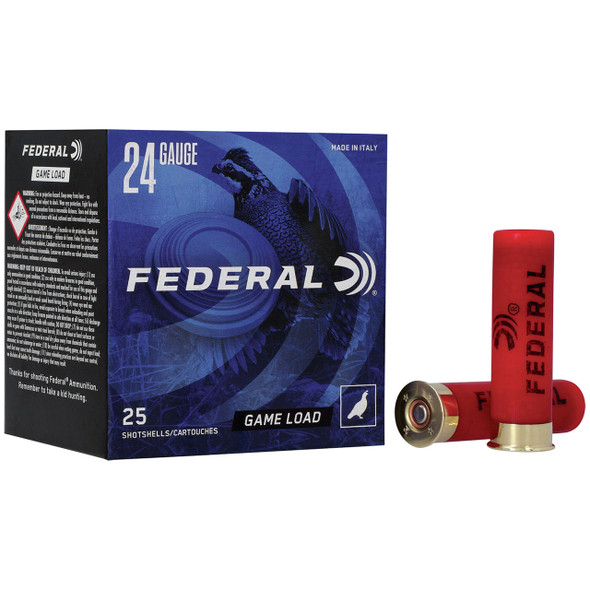 Federal Game Load Upland Ammunition: 24 Gauge, 2-1/2", #8, 11/16 oz, 1280 fps, Model N124 8