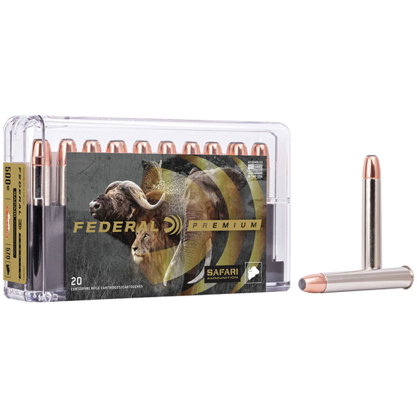 Federal Premium Safari Cape-Shok Ammunition - 500 NE, 570 gr, Swift A-Frame, Model P500NSA