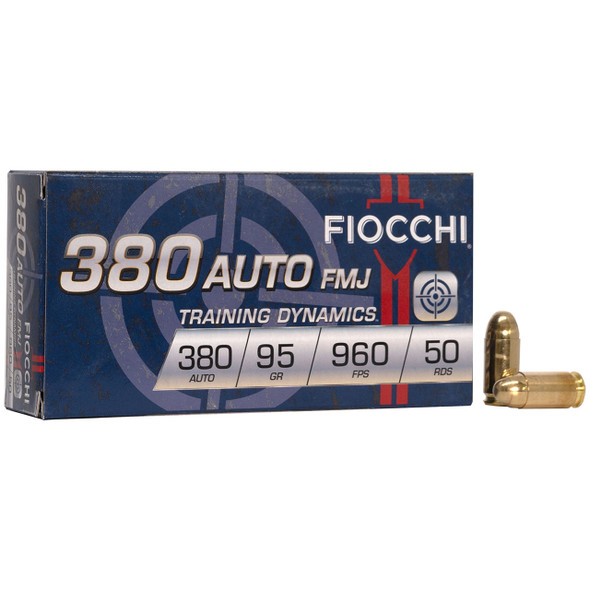 Fiocchi Training Dynamics Ammunition - 380 Auto, 95 gr, FMJ, 960 fps, Model 380AP