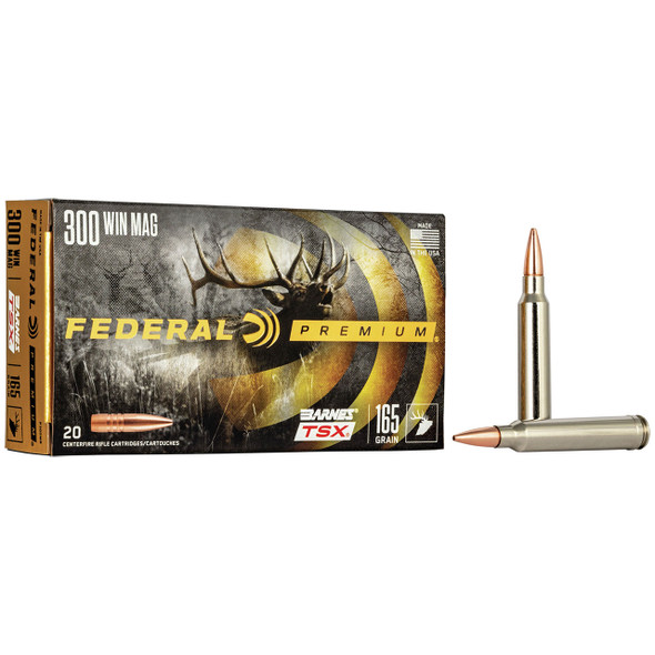 Federal Barnes TSX Ammunition - 300 Win Mag, 165 gr, TSX, 3050 fps, Model P300WR