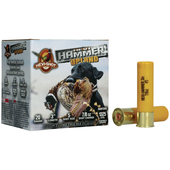 HEVI-Shot HEVI-Hammer Upland Ammunition - 20 Gauge, 3", #5, Bismuth/Steel, 7/8 oz, 1325 fps, Model HS29225