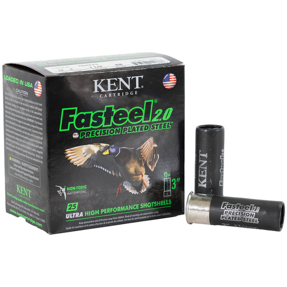 Kent Fasteel 2.0 Precision Plated Steel Waterfowl Ammunition - 12 Gauge, 3", BB, Steel, 1-1/8 oz, 1560 fps, Model K123FS32-BB