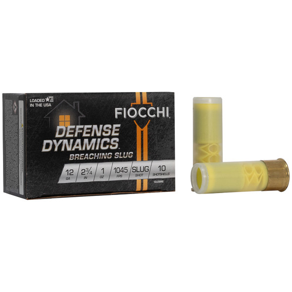 Fiocchi Defense Dynamics Breaching Slug Ammunition - 12 Gauge, 2-3/4", Slug, 1 oz, 1045 fps, Model 12LEBRE