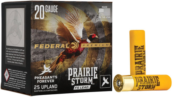 Federal Prairie Storm FS Lead Ammunition: 20 Gauge, 5 Shot, 3 in, 1 1/4 oz, 1300 fps