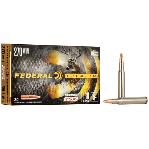 Federal Barnes TSX Ammunition - 270 Win, 130 gr, TSX, 3060 fps, Model P270L