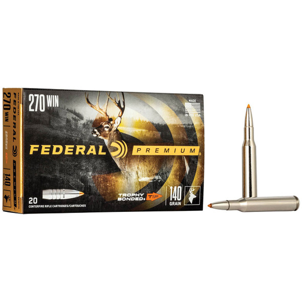 Federal Trophy Bonded Tip Ammunition -  270 Win, 140 gr, TBT, 2950 fps, Model P270TT3