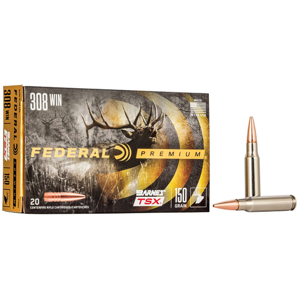 Federal Barnes TSX Ammunition -  308 Win, 150 gr, TSX, 2820 fps, Model P308V