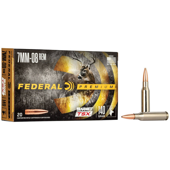 Federal Barnes TSX Ammunition - 7mm-08 Rem, 140 gr, TSX, 2820 fps, Model P708C