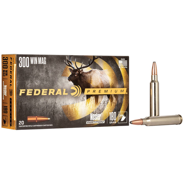 Federal Nosler Partition Ammunition - 300 Win Mag, 180 gr, NP, 2960 fps, Model P300WD2