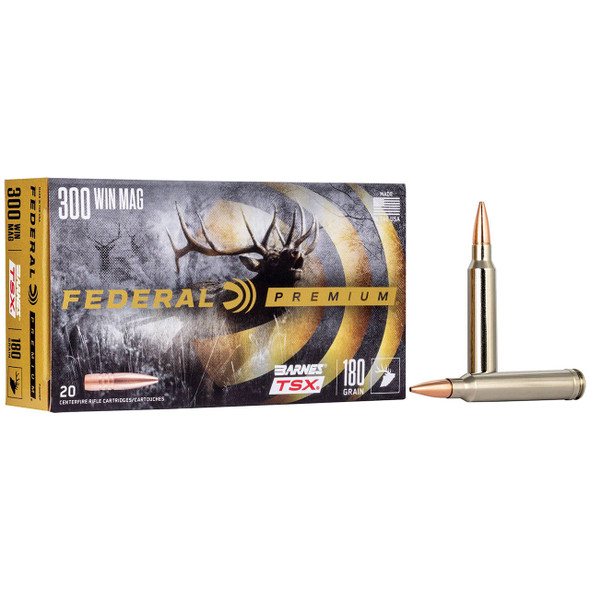 Federal Barnes TSX Ammunition - 300 Win Mag, 180 gr, TSX, 2960 fps, Model P300WP