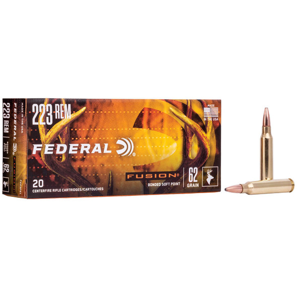 Federal Fusion Rifle Ammunition - 223 Rem, 62 gr, FSP, 3000 fps, Model F223FS1