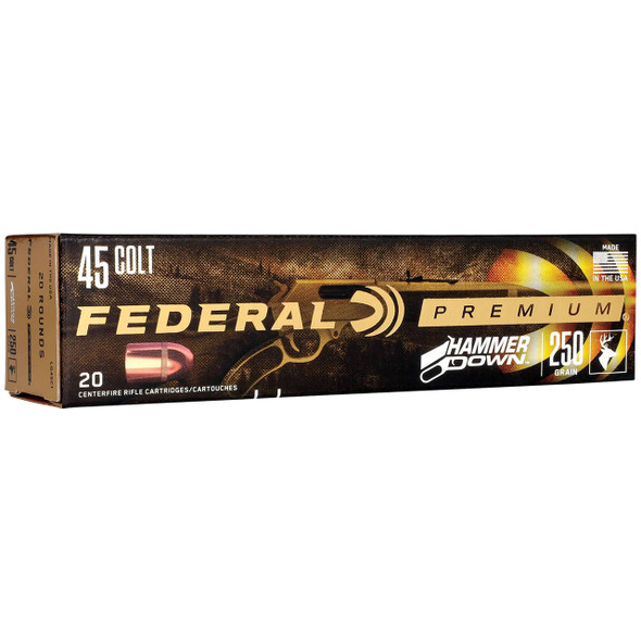 Federal HammerDown Handgun Ammunition: 45 Colt, 250 gr, BSP, 1025 fps, Model LG45C1