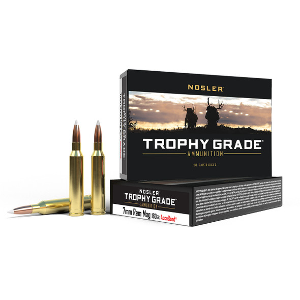Nosler Trophy Grade Ammunition: 7mm Rem Mag, 160 gr, AccuBond, 2925 fps, Model 47284