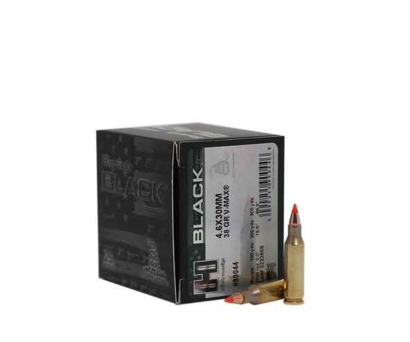 Hornady BLACK Ammunition: 4.6x30mm, 38 Grain, V-MAX, 2100 fps
