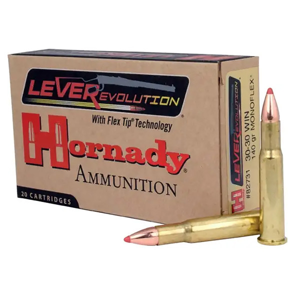 Hornady LEVERevolution Ammunition: 30-30 Win, 140 Grain, MonoFlex, 2465 fps
