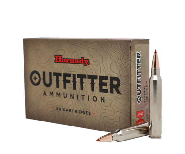 Hornady Outfitter Ammunition: 300 Rem Ultra Mag, 180 Grain, CX, 3200 fps