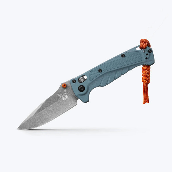 Benchmade 18065 Mini Adira Knife: Depth Blue Grivory, Drop-Point