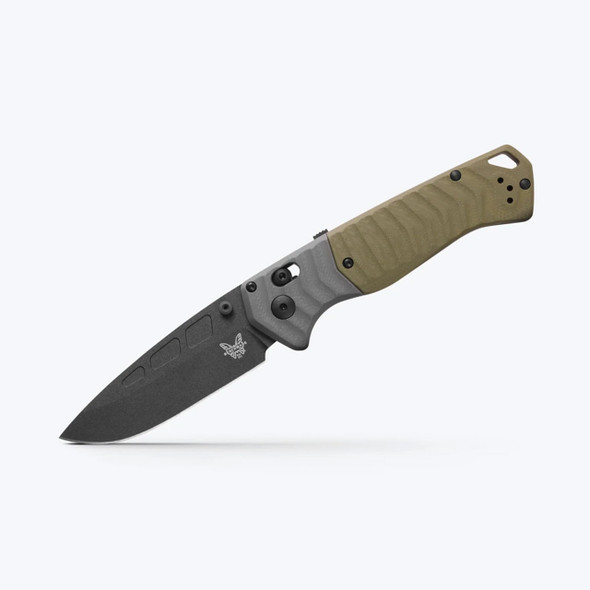 Benchmade 593BK PSK Knife: Gray & OD Green G10, Drop-Point
