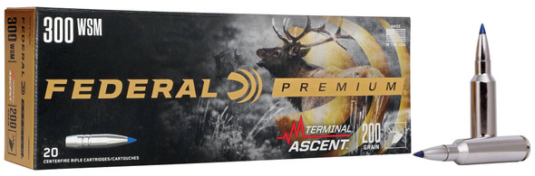 Federal Terminal Ascent Ammunition: 300 WSM, 200 Grain, Terminal Ascent, 2810 fps