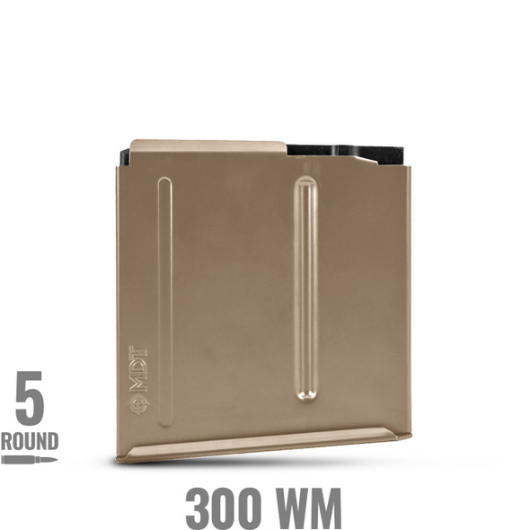 MDT Metal AICS Magazine: 300 WM, 3.560", 5-Rounds, FDE
