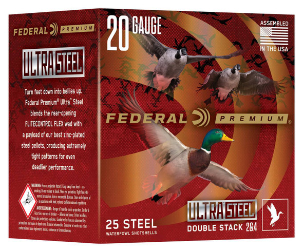 Federal Ultra Steel Ammunition: 20 Gauge, 2 and 4 Shot, 3 in, 1 oz, 1400 fps