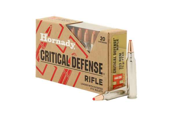 Hornady Critical Defense Ammunition: 223 Remington, 73 Grain, FTX, 2790 fps