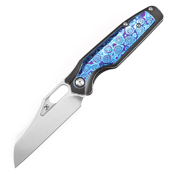 Kansept Tuckamore Timascus Knife: 3.54", Plain Edge Blade, Model K1052A6