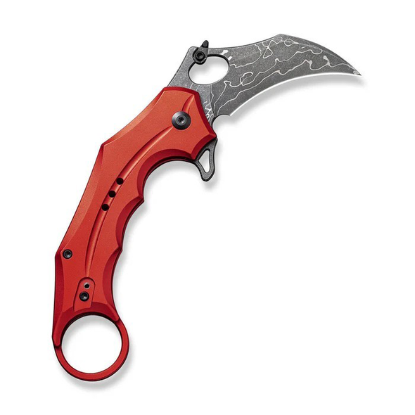 CIVIVI Incisor II Knife: 2.02", Karambit, Plain Edge Blade, Red Aluminum Handle, Model C16016B-DS1