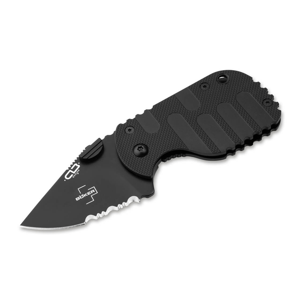 Boker Subcom 2.0 All Black Knife: 2.28", D2 Blade, Black Zytel Handle, Model 01BO526