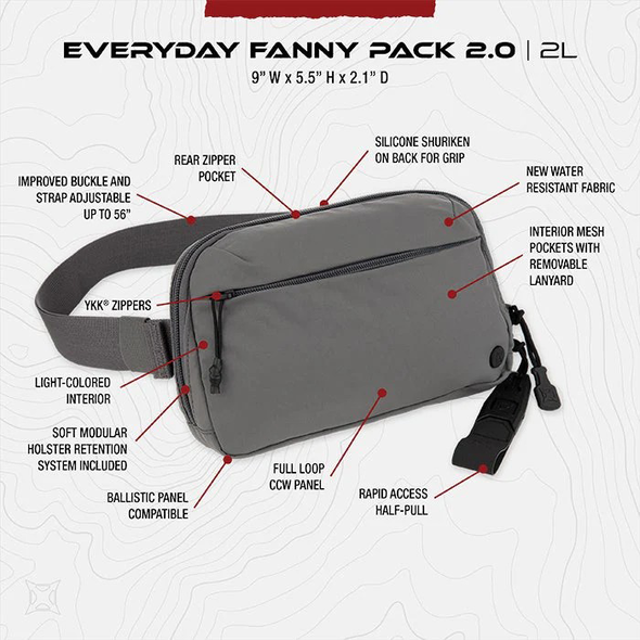 Vertx Everyday Fanny Pack 2.0: It's Black