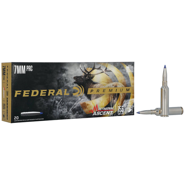Federal Terminal Ascent Ammunition: 7mm PRC, 155 gr, TA 3100 fps, Model P7PRCTA1