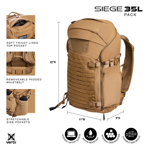 Vertx Siege 35L Tactical Backpack: It's Black