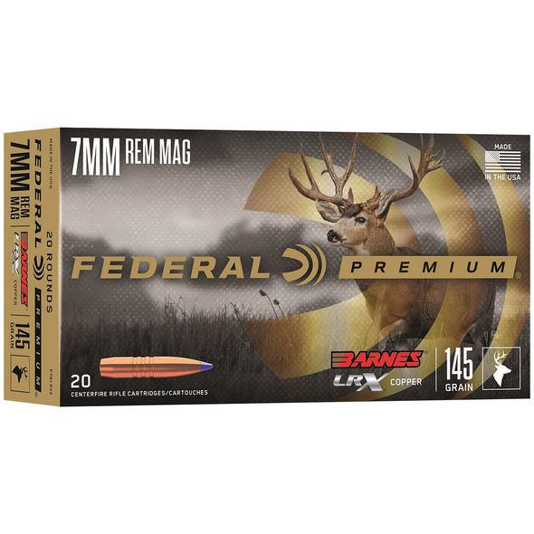 Federal Barnes LRX Copper Ammunition: 7mm Rem Mag, 145 gr, LRX, 3050 fps, Model P7RLRX2
