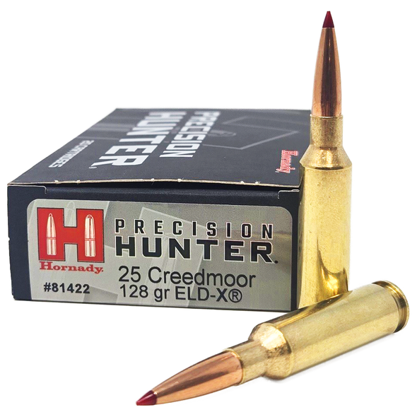 Hornady Precision Hunter Ammunition: 25 Creedmoor, 128 Grain, ELD-X, 2850 fps