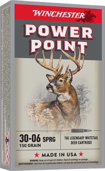 Winchester Power-Point Ammunition: 30-06 Springfield, 150 Grain, Power-Point, 2920 fps