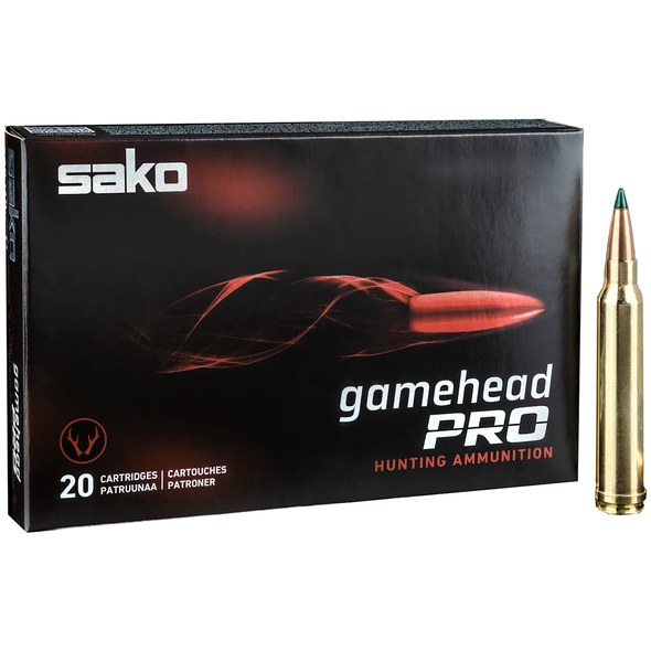 Sako Gamehead Pro Ammunition: 6.5 Creedmoor, 140 gr, Tipped Soft Point Boat Tail, 2657 fps, Model C663109HSA10