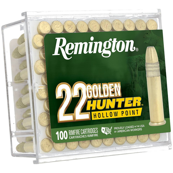 Remington Golden Hunter Ammunition: 22 LR, 40 gr, Plated Hollow Point, 1255 fps, Model R21251 / GBH22