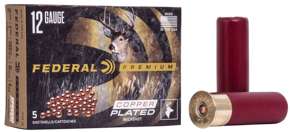 Federal Buckshot Ammunition: 12 Gauge, 4 Buck Shot, 3 in, 1100 fps