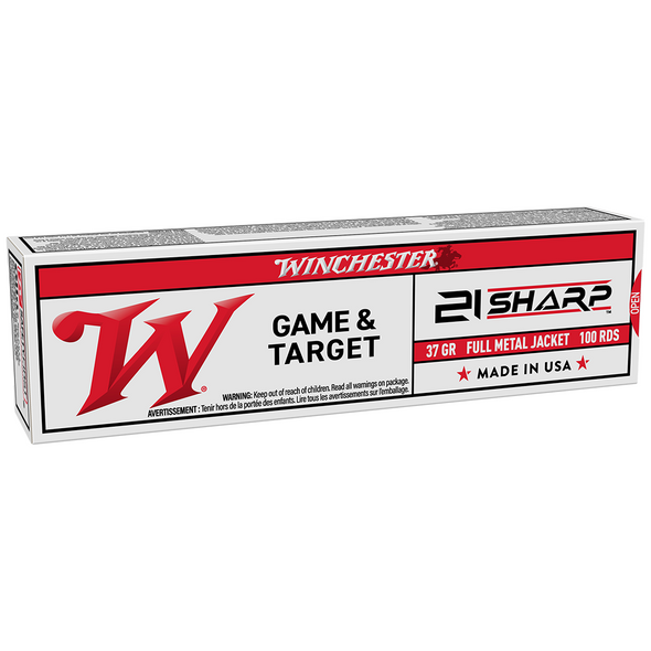 Winchester Game & Target Ammunition: 21 Sharp, 37 gr, FMJ, 1370 fps, Model USA21