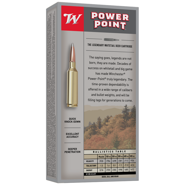 Winchester Power-Point Ammunition: 6.8 Western, 170 gr, Power Point, 2920 fps, Model X68W1