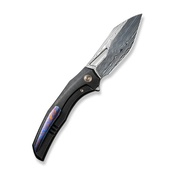 WE Knife Ignio Mystery Box Black Titanium Handle (3.3" Hakkapella Damasteel Blade) Model WE22042B-DS1 MB
